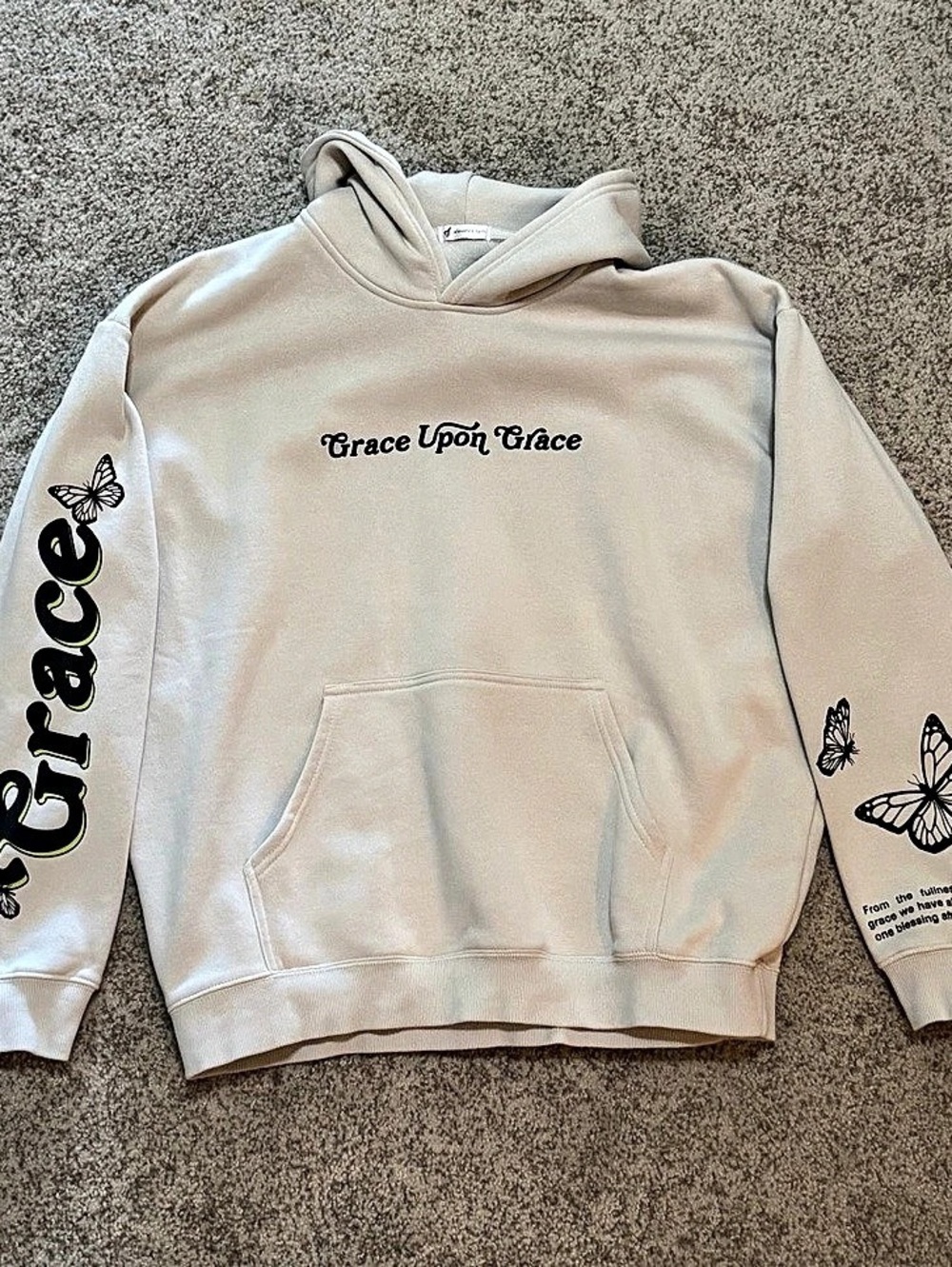 Elevated Faith Grace Upon Grace Butterfly Hoodie & Shorts Set Large